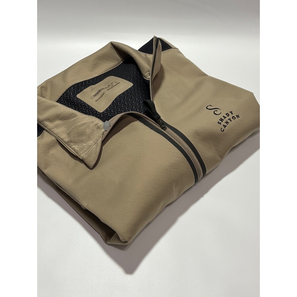 Nike Golf Jacket Mens Large Tan Shady Canyon Full Zip Windbreaker Performance - Picture 13 of 14